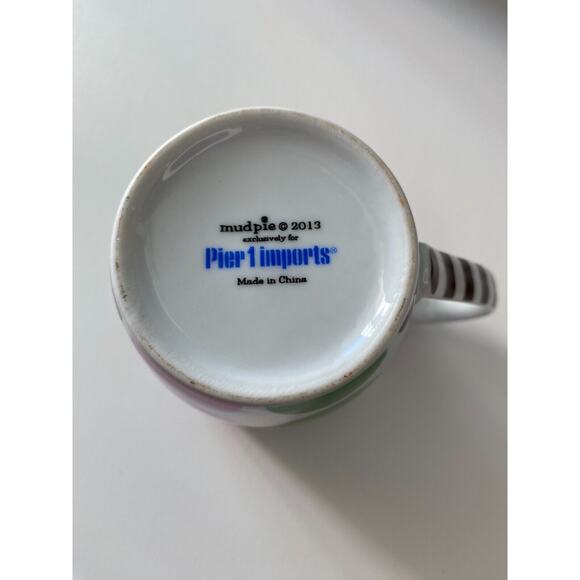 Pier 1 Imports Coffee Mug Mud pie polka dot Girlfriends booze shopping - Picture 5 of 6